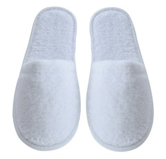 Custom hotel_disposable_slippers closed toe white terry hotel slippers for adults